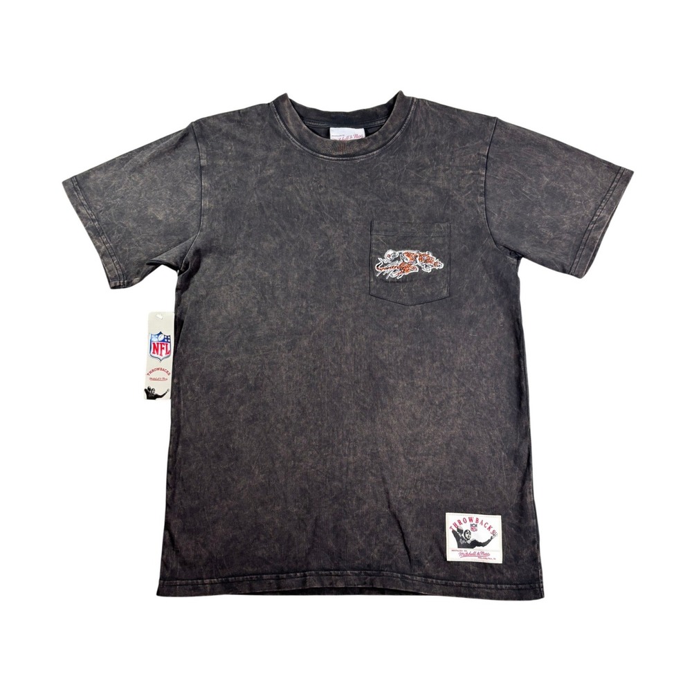 Mitchell & Ness Kids Cincinnati Bengals Mineral Wash Pocket T-Shirt L 14/16 New